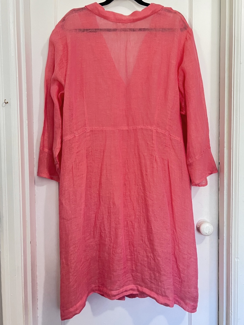Eileen Fisher Coral Linen Tunic Duster Top Gauze 3X - Picture 2 of 9